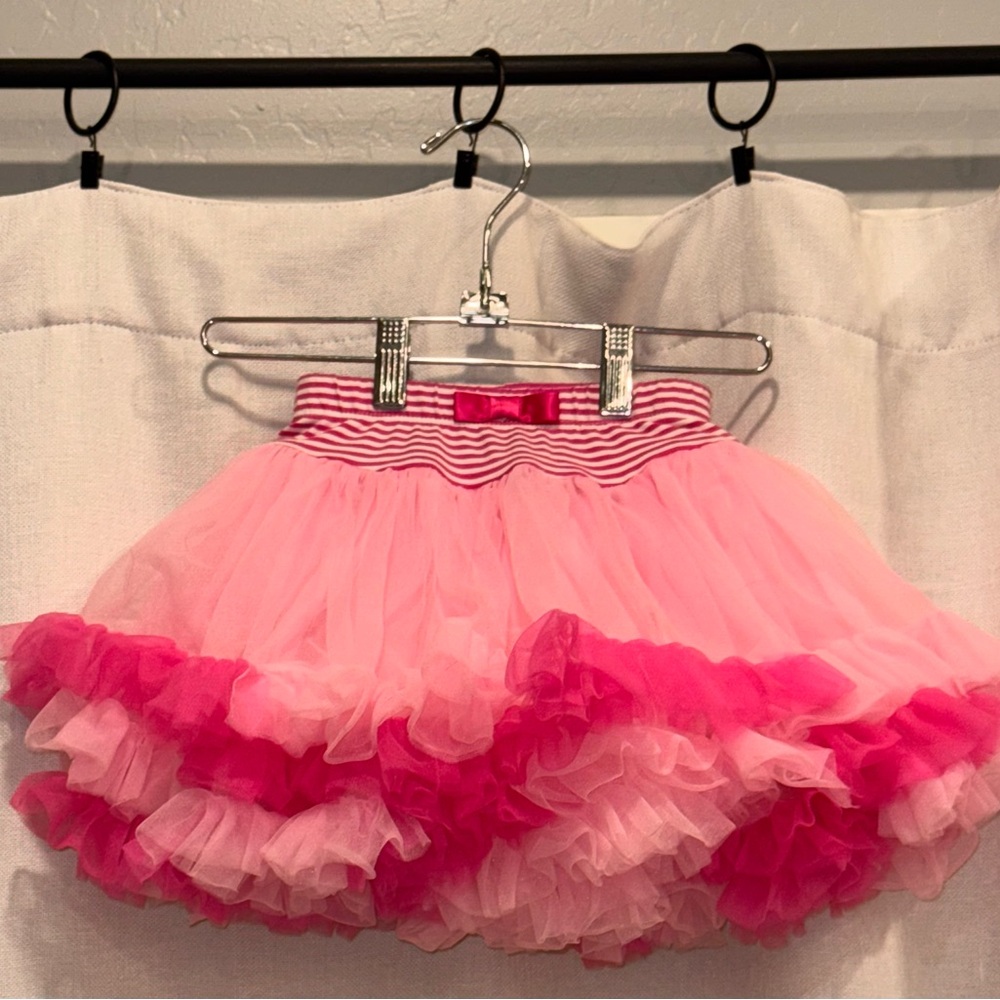 Jona Michelle Pink Layered Tulle Ruffle Skirt